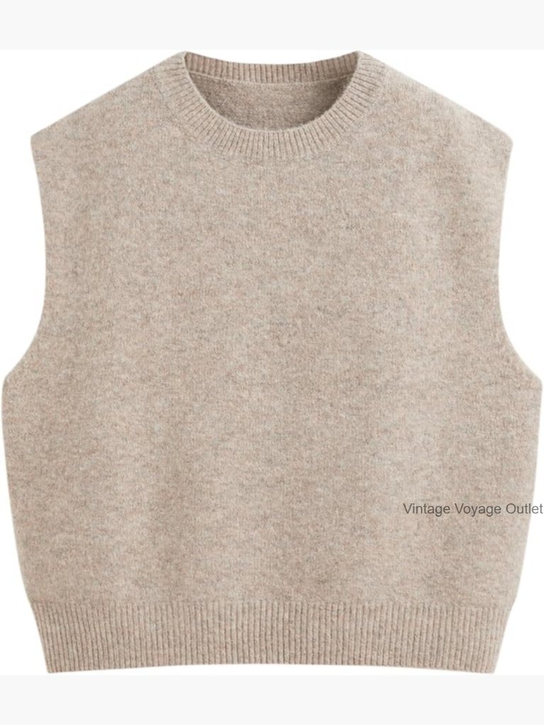 Oversized Sweater Vest, Loose Fit Sleeveless Pullover, Knit Layering Staple
